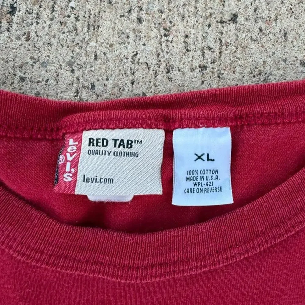 Vintage levi's logn sleeve shirt 90s red tab XL